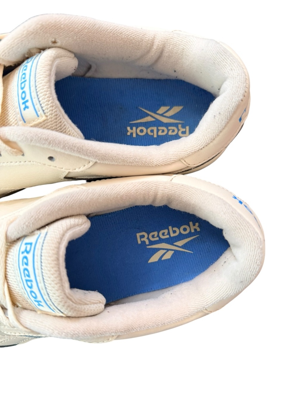 Reebok Club C Style Sneakers Cream White Blue Logo Size 10 Men - Picture 12 of 12